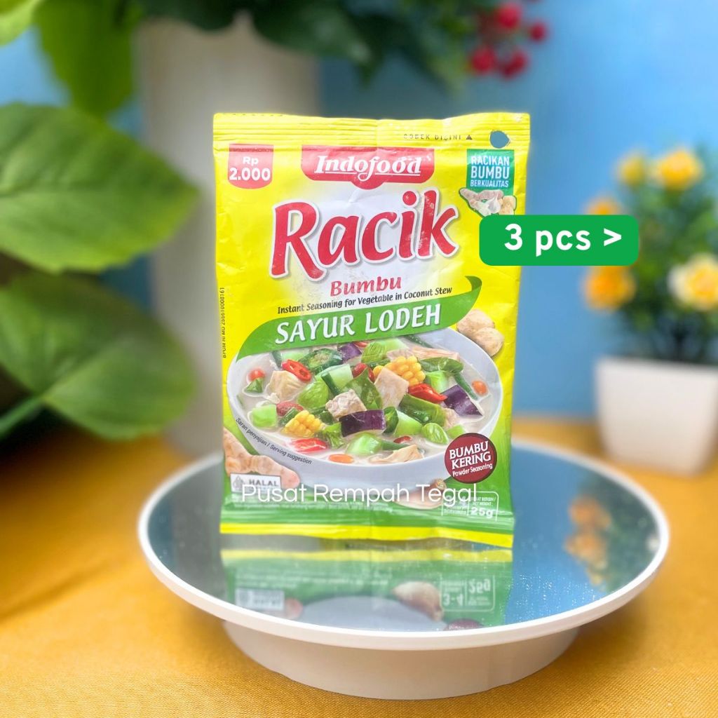 

Paket Isi 3 Bumbu Racik Sayur Lodeh Indofood Isi 25gr Untuk 3-4 Porsi Instant Seasoning for Vegetable in Coconut Stew Racikan Bumbu Berkualitas
