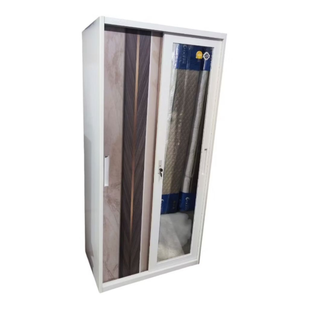 Lemari Pakaian Besi Impor Premium / Lemari Pakaian Besi Murah 2 Pintu / Lemari Baju Besi 2 Pintu Sli