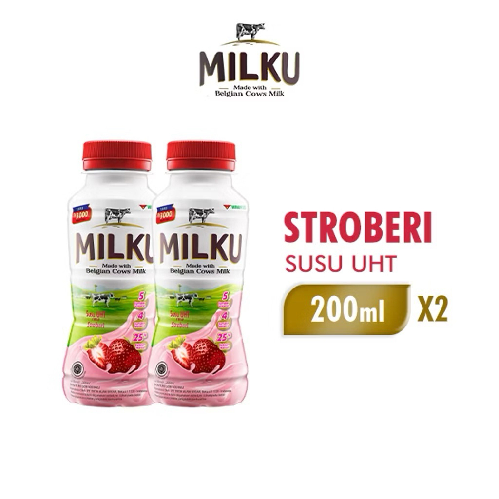 

2 pcs Milki Susu UHT Stroberi 200 ml