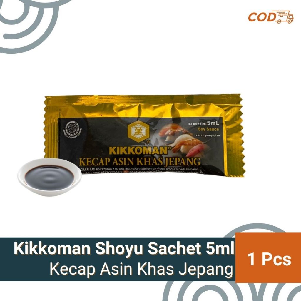 

Kikkoman Soy Sauce Sachet 5 ml 1pcs - Kikkoman Kecap Asin Jepang 5 ml Halal