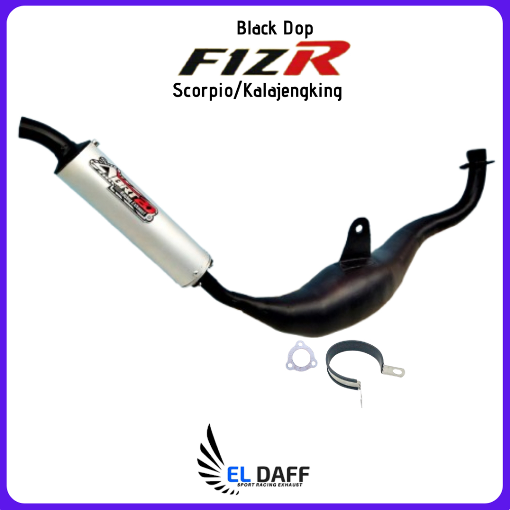 Knalpot Fiz R Fizr F1zr ABRT20 Kolong Standar Racing Model Scorpio Kalajengking Black Dop Silincer S