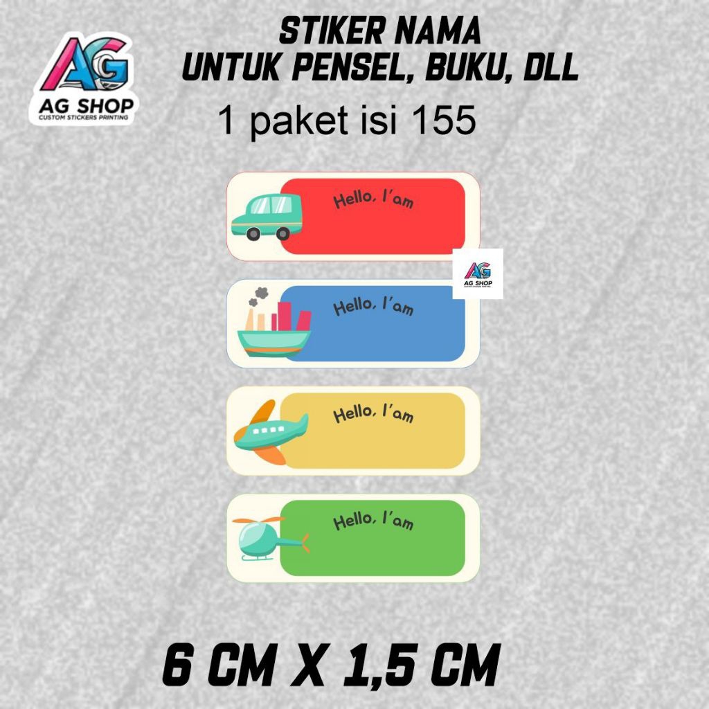 

Stiker Nama untuk Polpen pensil Buku dll