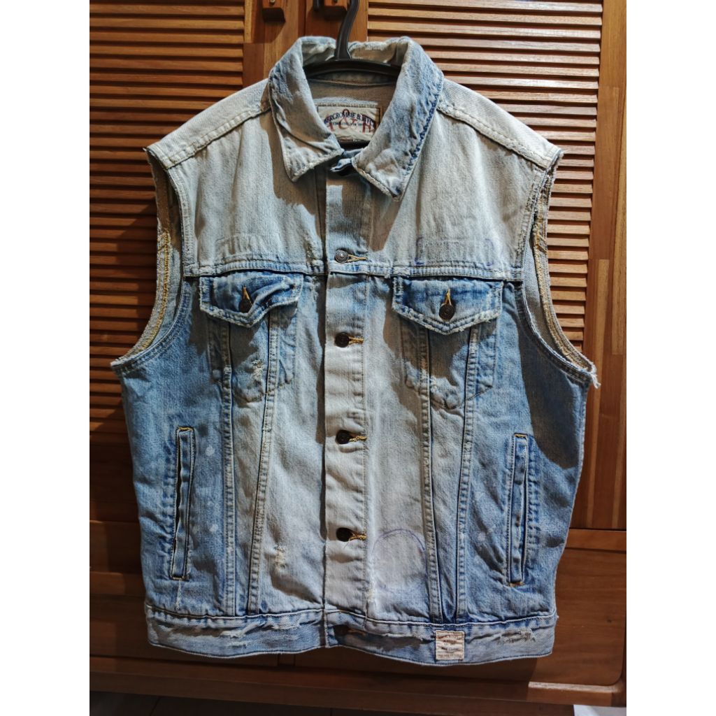 vest denim abercrombie