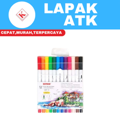 

Kenko 12 Color Dualtip Brush Pen DBP-12 / BRUSH PEN KENKO 12 WARNA +