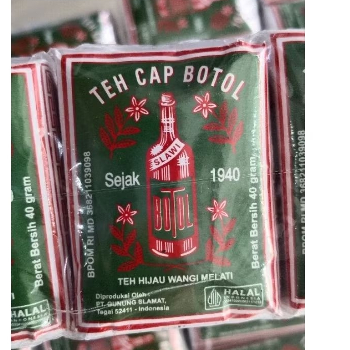 

TEH BOTOL HIJAU TUBRUK MELATI 40GRAM 1 SLOP ISI 10