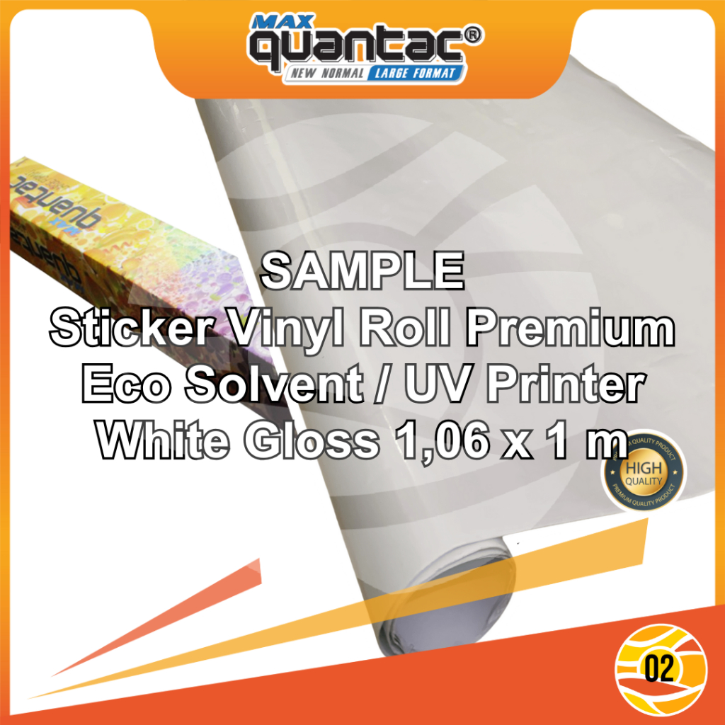 

Sample QUANTAC Sticker MAX 68WX-A Stiker Vinyl Digital Print Eco Solvent / UV Printing / Latex - Indoor/Outdoor Panjang 1M Lebar 1.06 m - Roll