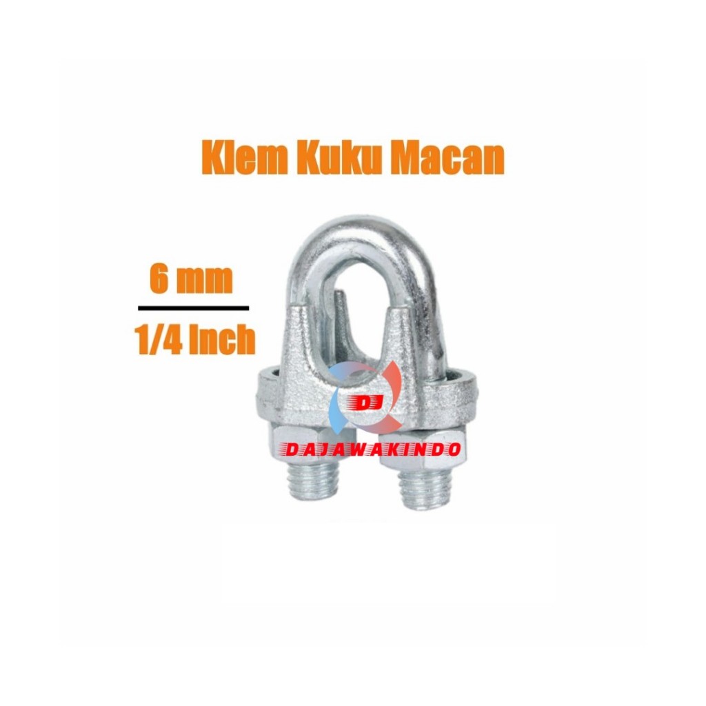 Klem Sling 6mm / Wire Rope Clip 6mm / Klem Seling Kuku Macan 6mm