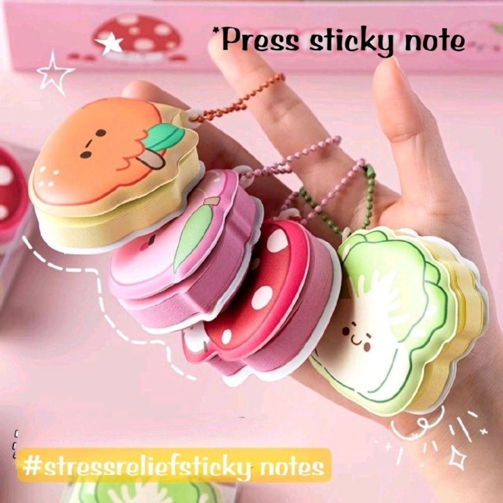 

4pcs SQUISHY STICKY NOTES 3D LUCU Bentuk Unik / STICKY NOTES GEMAS BENTUK GAME DAN FOOD