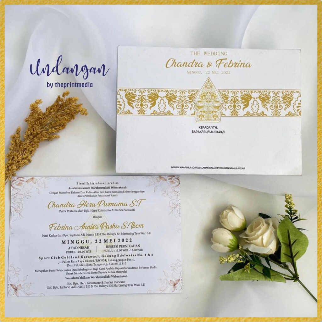Undangan Pernikahan jawa Amplop Hardcover Murah