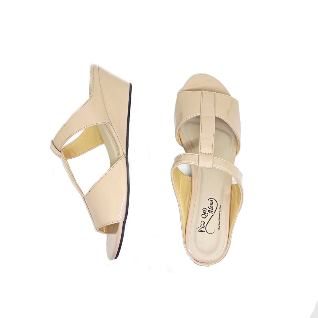 NR_Big_Size Sandal Wedges Wanita / Sandal Slop Cewek Elegan Anti Slip Kekinian