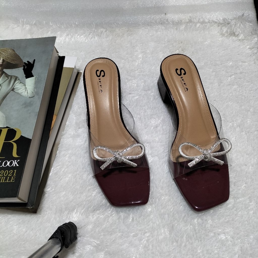 Sandal Wanita Transparan Hak 5cm modis seperti selebritis SP19
