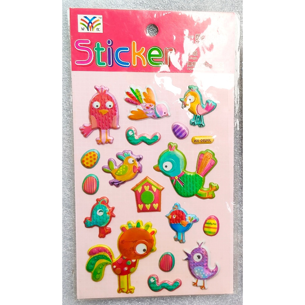 

(Obral) 100pcs Sticker Stiker 3D Timbul Karakter Warna Bagus Cerah
