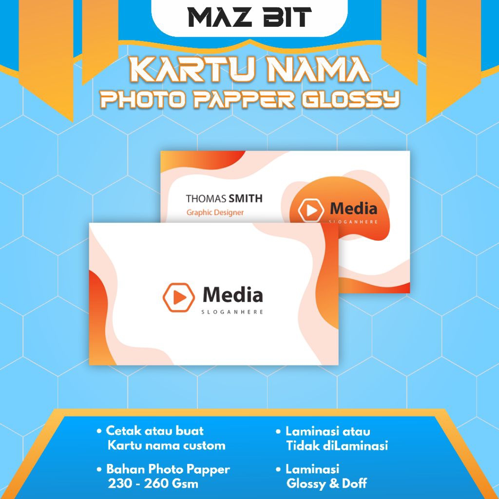 

Cetak Kartu Nama Custom | photo paper glossy