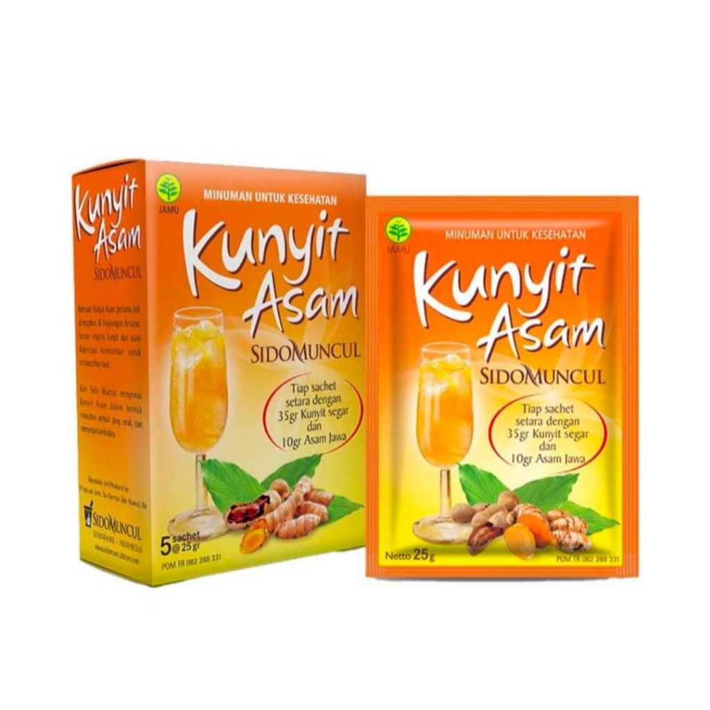

Minuman Kesehatan Alami Kunyit Asam Sidomuncul Sachet 25g isi 5 saset