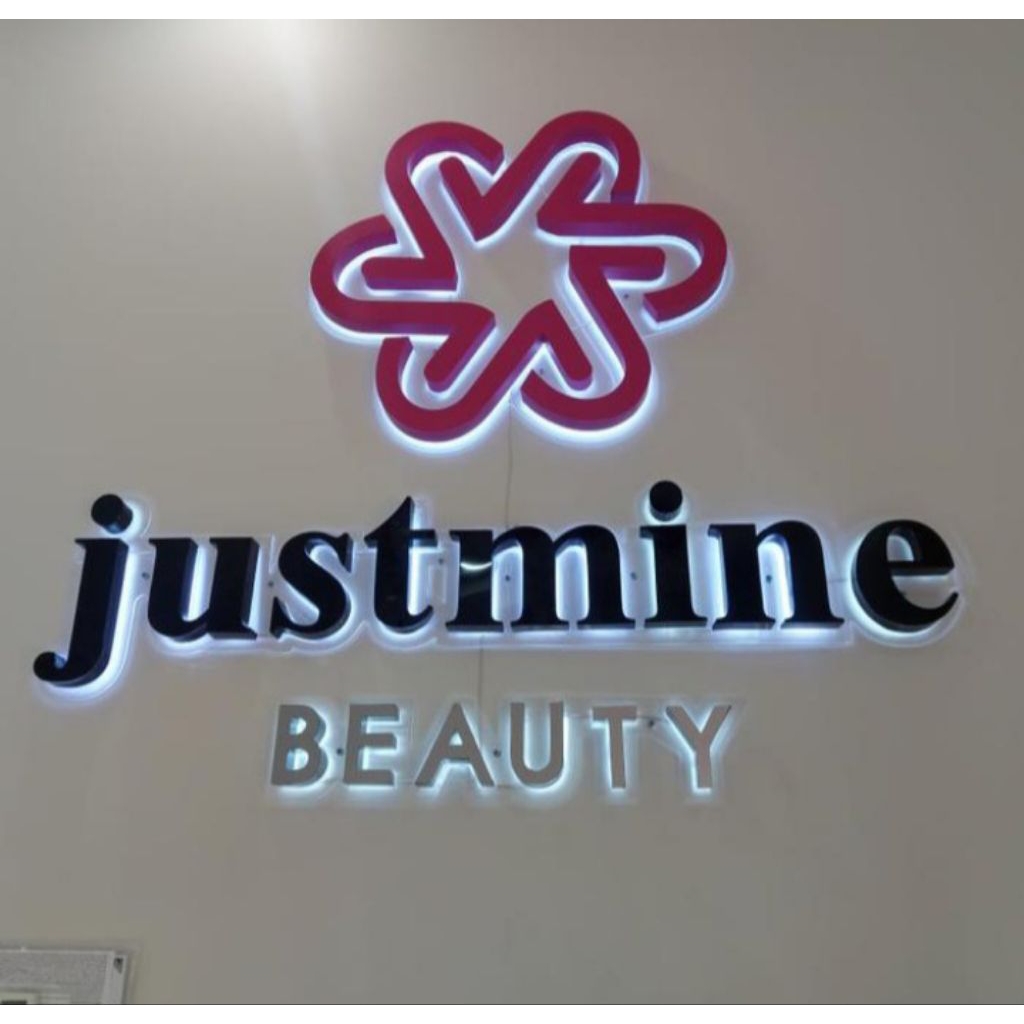 logo huruf timbul akrilik backlight