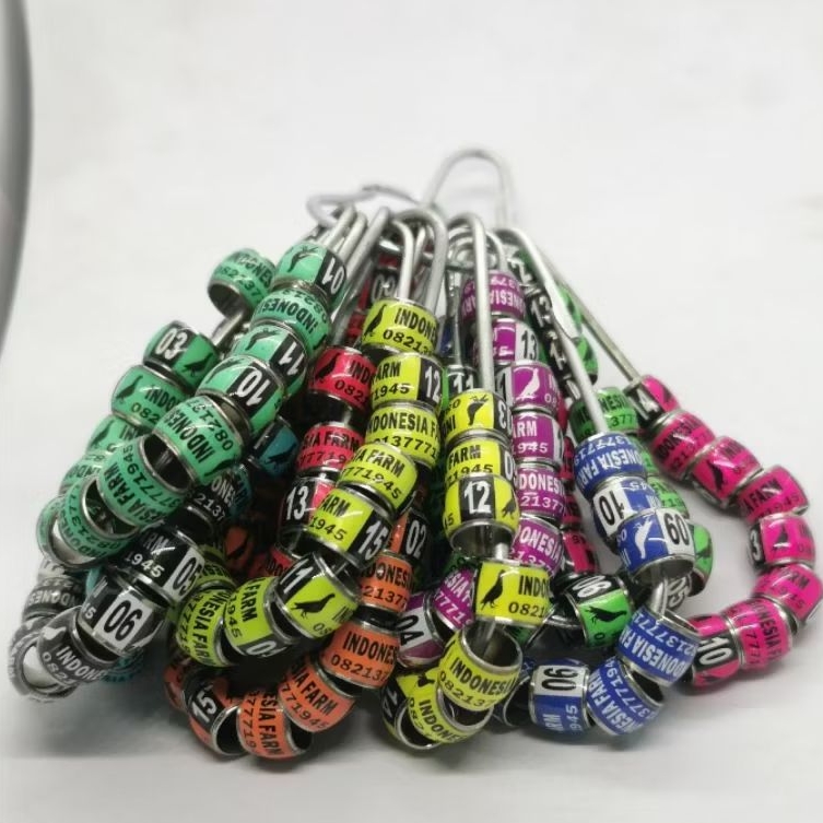 RING BURUNG | 11 BAJA STIKER 1CM | CUSTOM CETAK NAMA | MERPATI | PERKUTUT | MURAI | KENARI | LOVEBIR