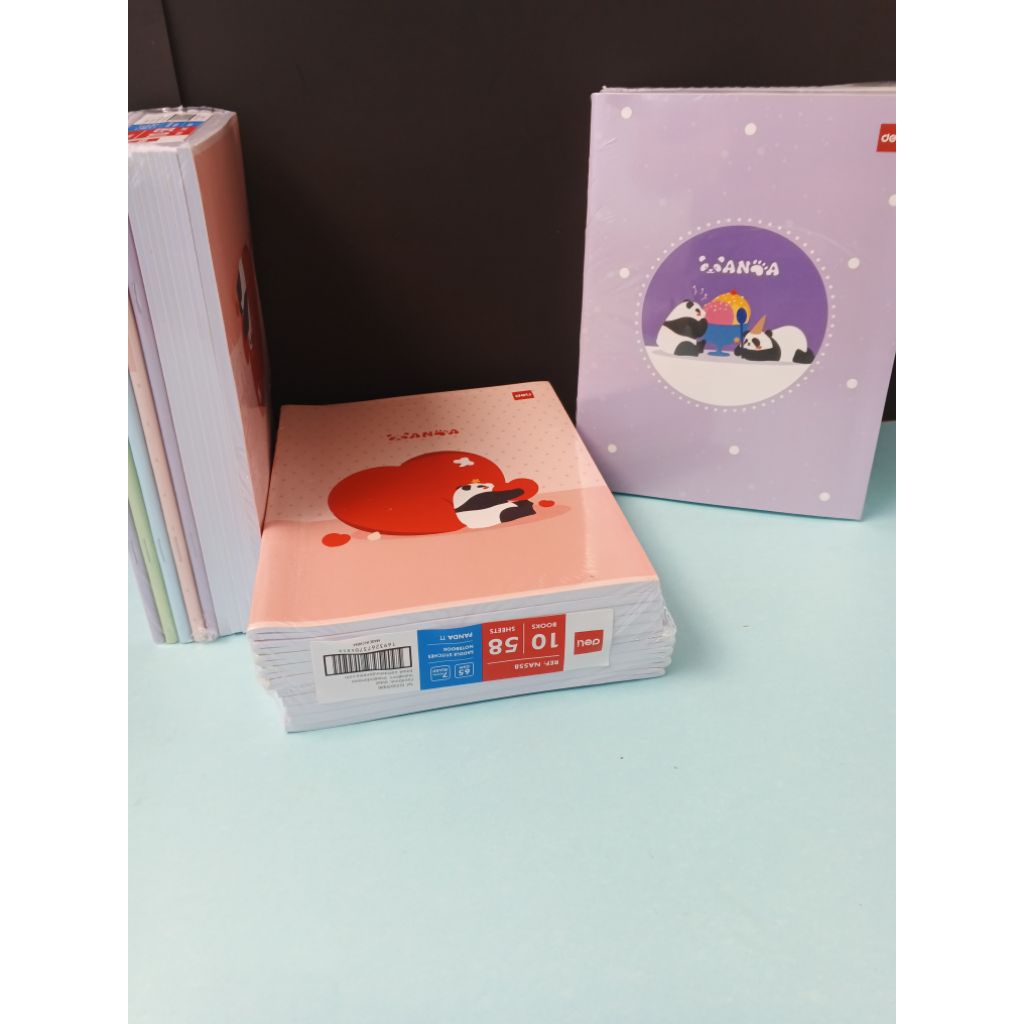 

Buku Tulis Notebook Deli Panda 58 Lembar isi 10 Buku per Pack