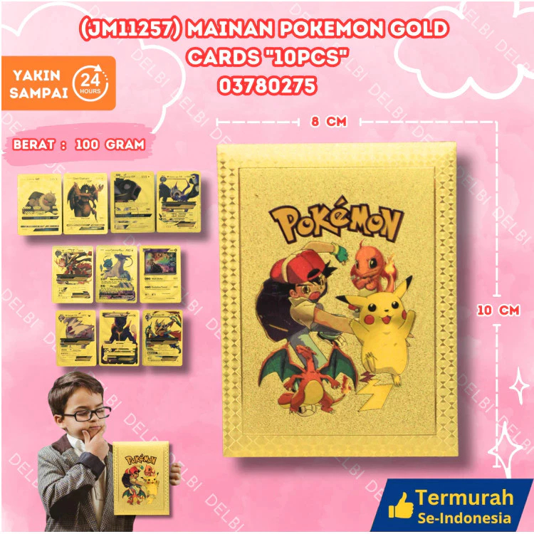10pcs Kartu Pokemon Go Pikachu Charizard Emas Charizard Pikachu Pelatih Permainan Kartu Koleksi (JM1