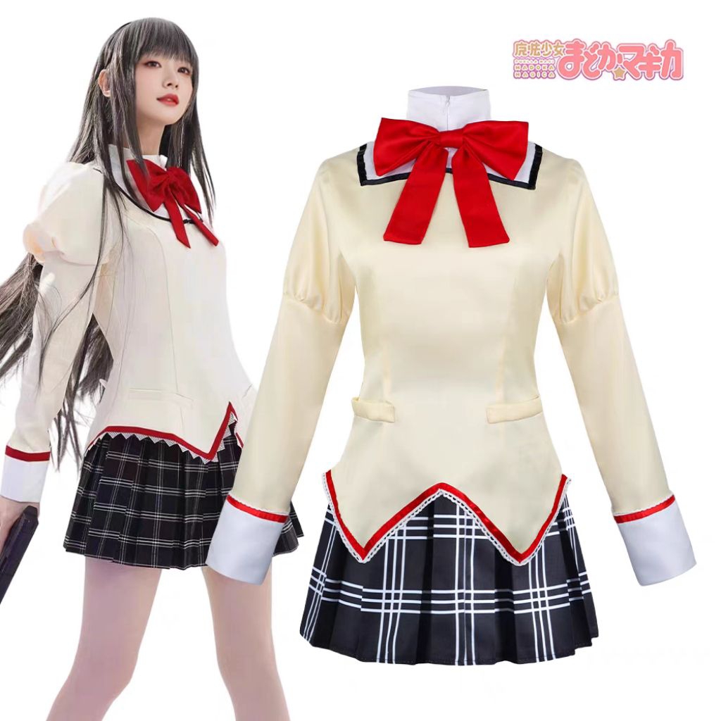 madoka seragam sekolah costum cosplay