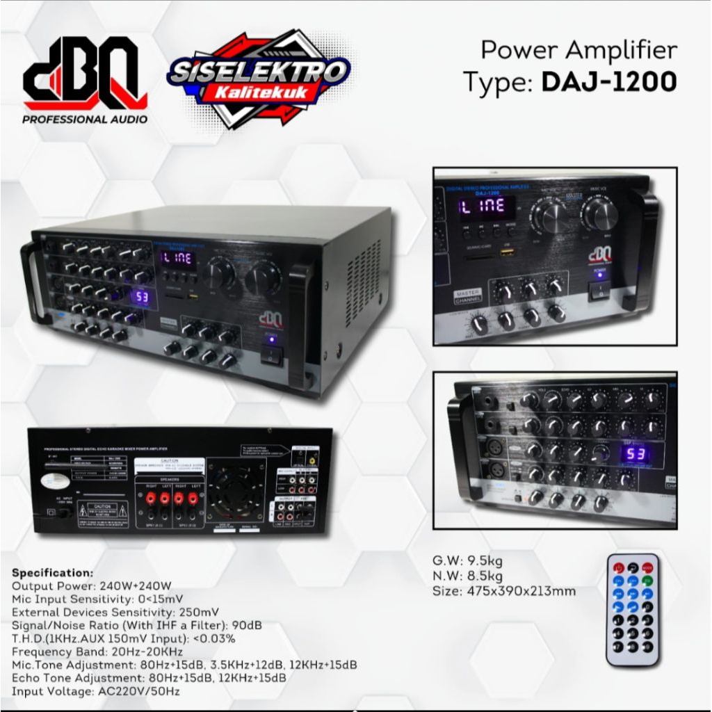 power amplifier dbq daj1200 dbq daj 1200 ampli dbq daj-1200