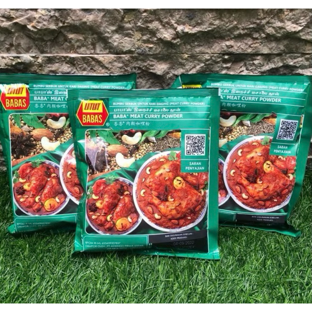 

Bumbu kari instan baba's curry powder meat dan fish curry