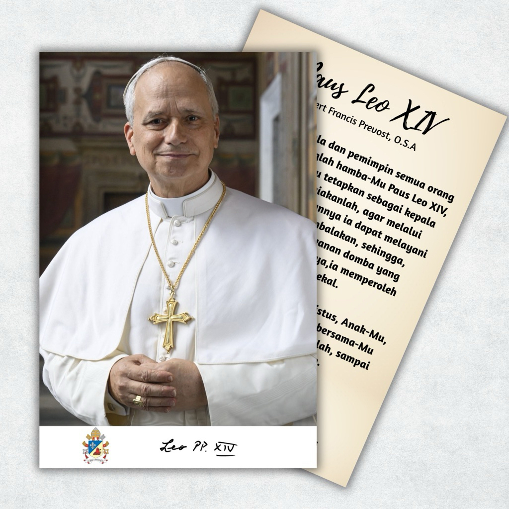 Kartu Paus Leo XIV // Pope Leo XIV Card // Kartu Doa dan Foto Paus Leo XIV