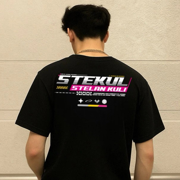 Kaos Distro Stekul Stelan Kuli Baju Distro Kuli Unisex - Baju Pria Wanita - Kaos Kata Kata Cotton Co