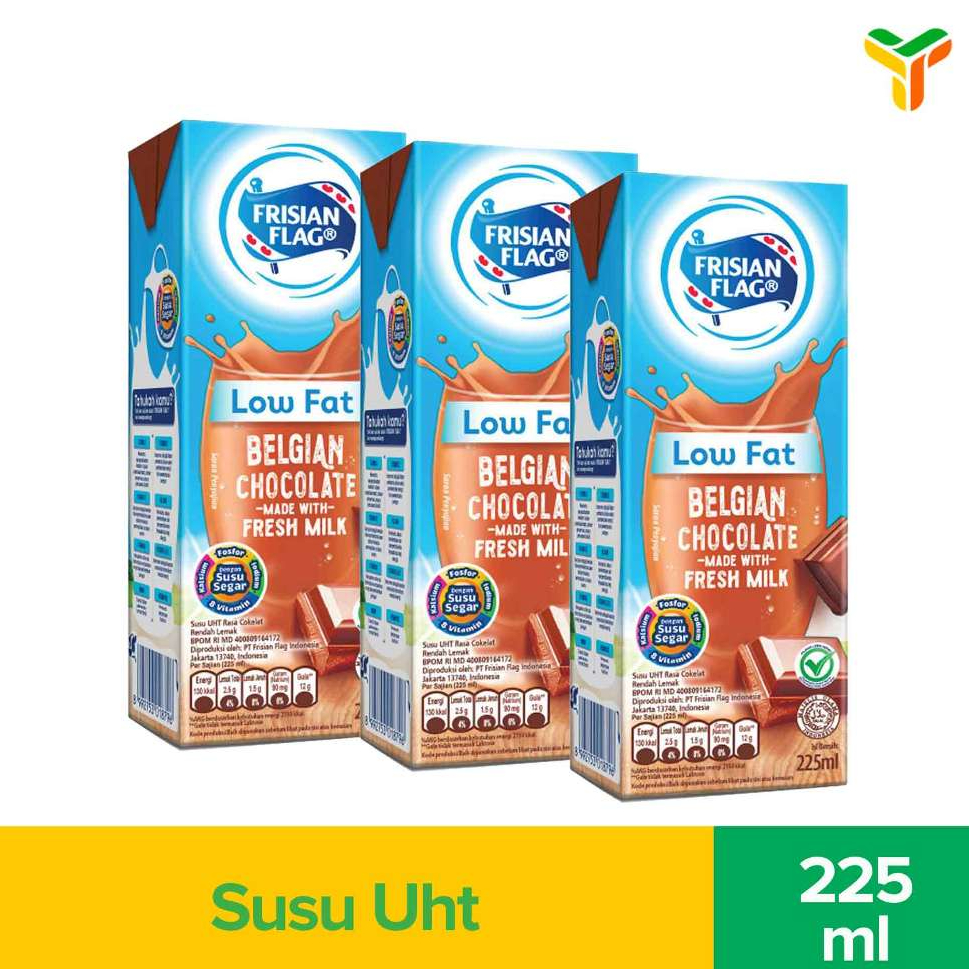 

3pcs Frisian Flag Low Fat Cokelat 225Ml
