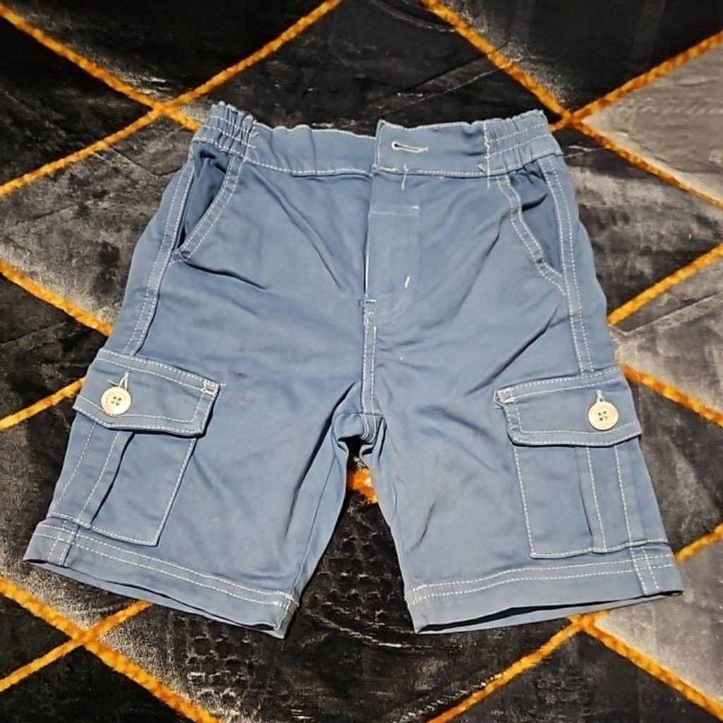 Celana Cargo Jeans PL - Celana Pendek Anak Laki-laki GAP KIDS 5Y Motif Polos Soft Blue