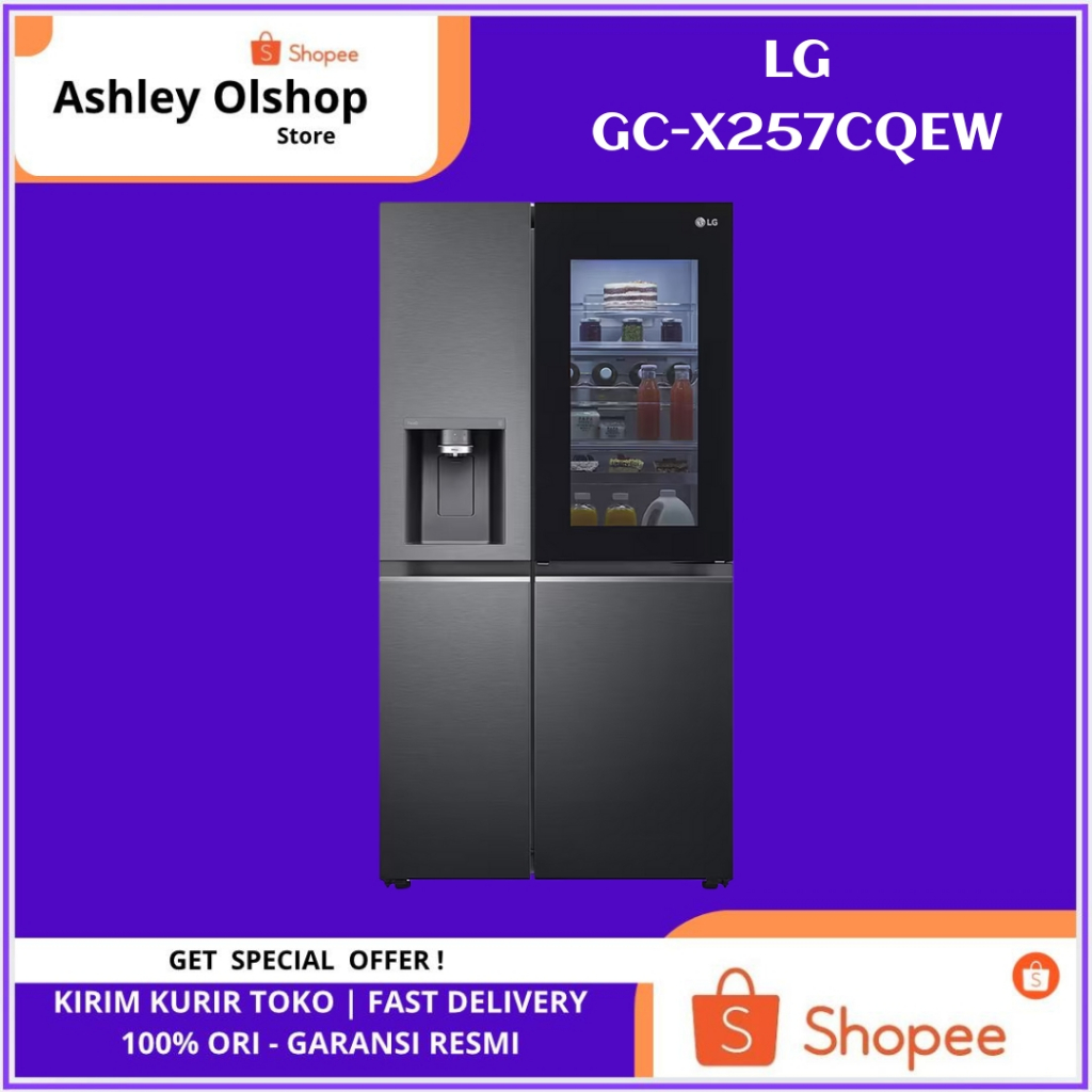 Kulkas Side by Side LG GC X257CQEW 674L Kulkas Dispenser InstaView LG