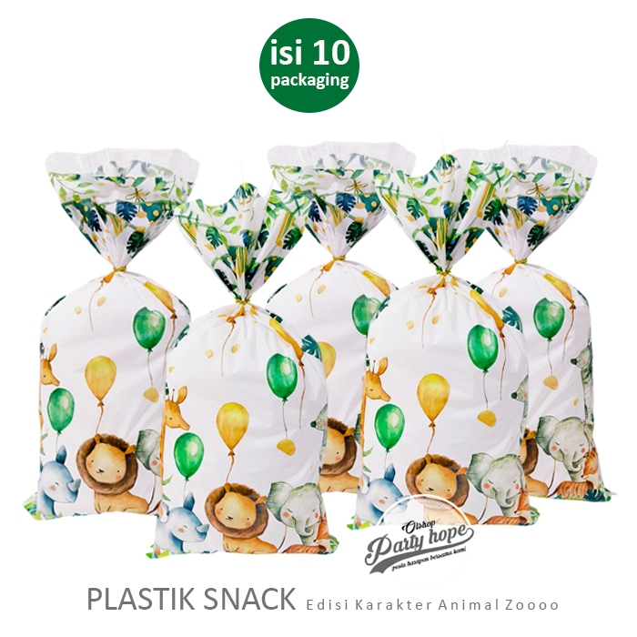 plastik snack Animal / plastik bingkisan snack ulang tahun tema hewan / plastic snack tema animal