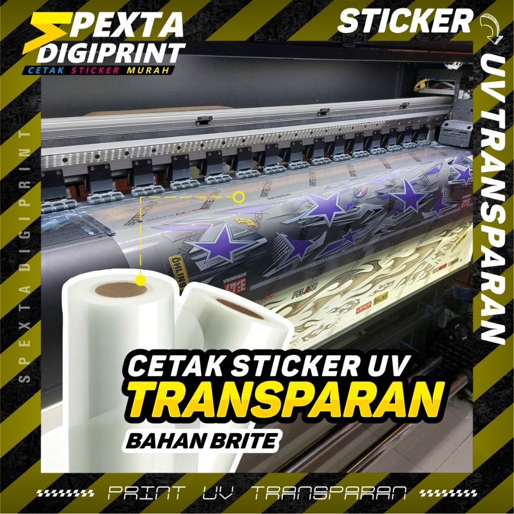 CETAK STIKER PRINT UV - STIKER BRITE - STIKER TRANSPARAN