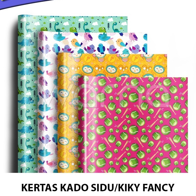 

( 10 Lembar ) Kertas Kado KIKY Ulang Tahun Motif Random KIKY/SIDU