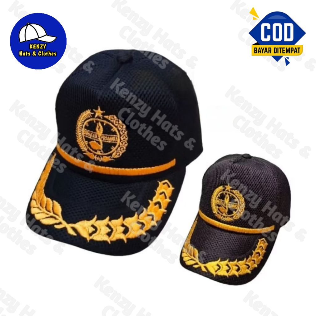 Topi Pramuka Bordir - Topi Pramuka bahan Doublemess - Topi Pramuka Bordir Pembina - Topi pramuka lis