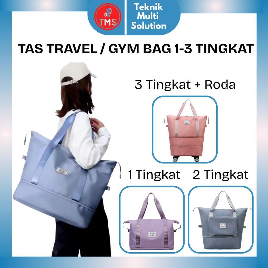 TMS Tas Perjalanan Travel Bag Jumbo 1 - 3 Susun Tingkat Duffel Bag Lipat Tas Olahraga Gym Waterproof