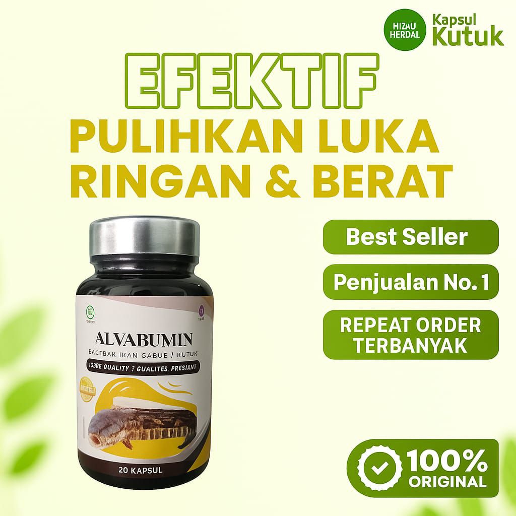 ALVABUMIN KAPSUL IKAN GABUS / KAPSUL IKAN KUTUK MURNI ASLI ORIGINAL