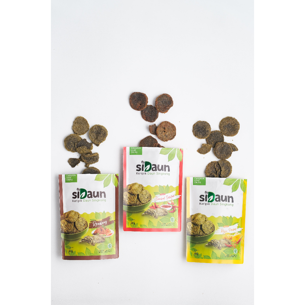 

SiDaun Snack Keripik Daun Singkong 40gram Cemilan Sehat Diet Enak Rendah Kalori Crispy