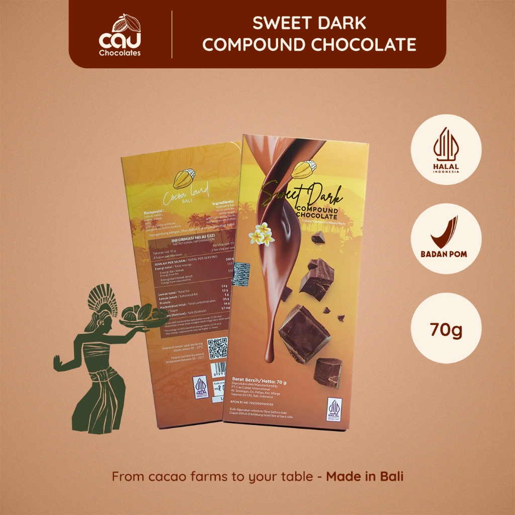 

Cocoa Land - Sweet Dark Compound Chocolate – 70 gr