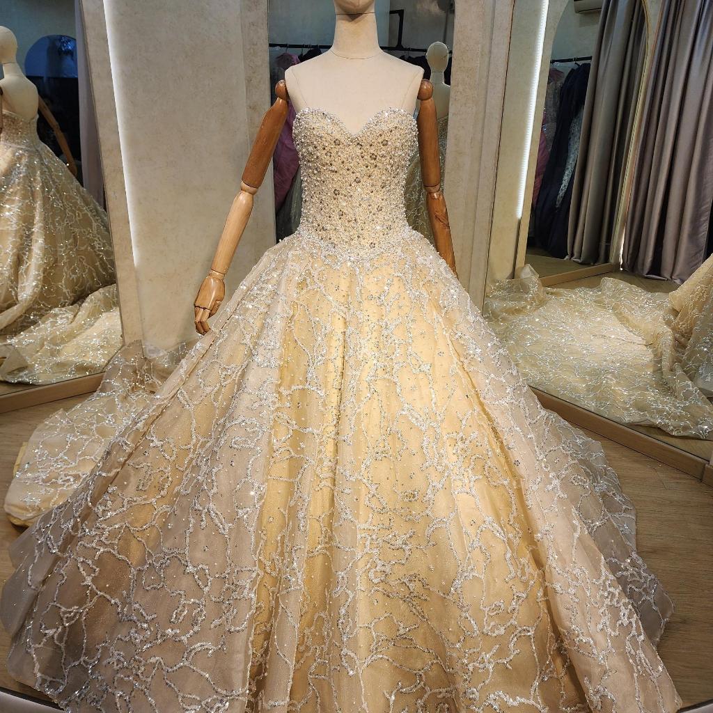 Gown Premium/Gaun Wedding/Pernikahan/Pesta Elegan Mewah Dress Wanita Warna White/Putih/Prewedding/Ga