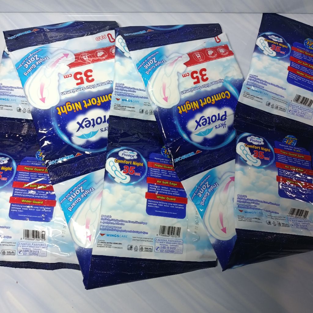 10 Pcs- Hers Protex Pembalut Wanita Malam 35 cm