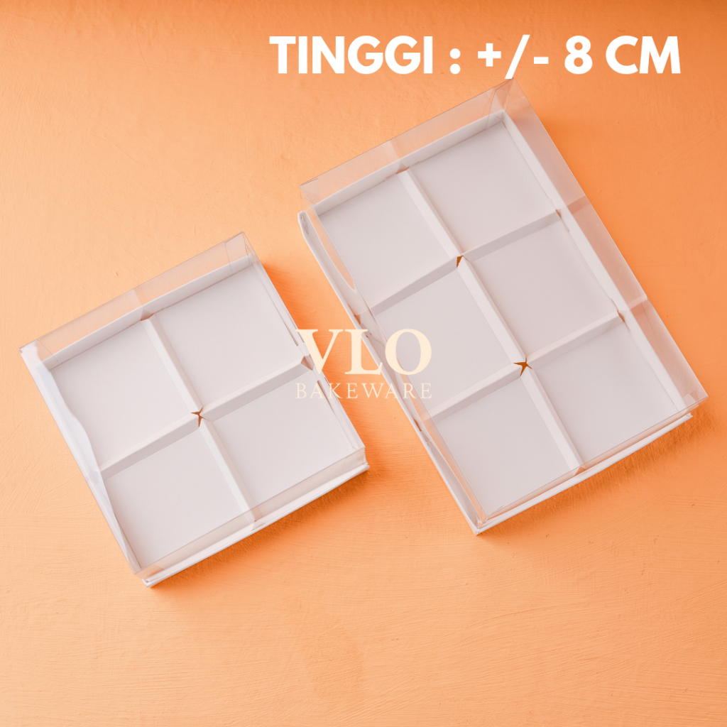 [1 SET ISI 10 PCS] Kotak kue mika sekat tinggi 8 cm premium | box donat kotak donat | box puding sek