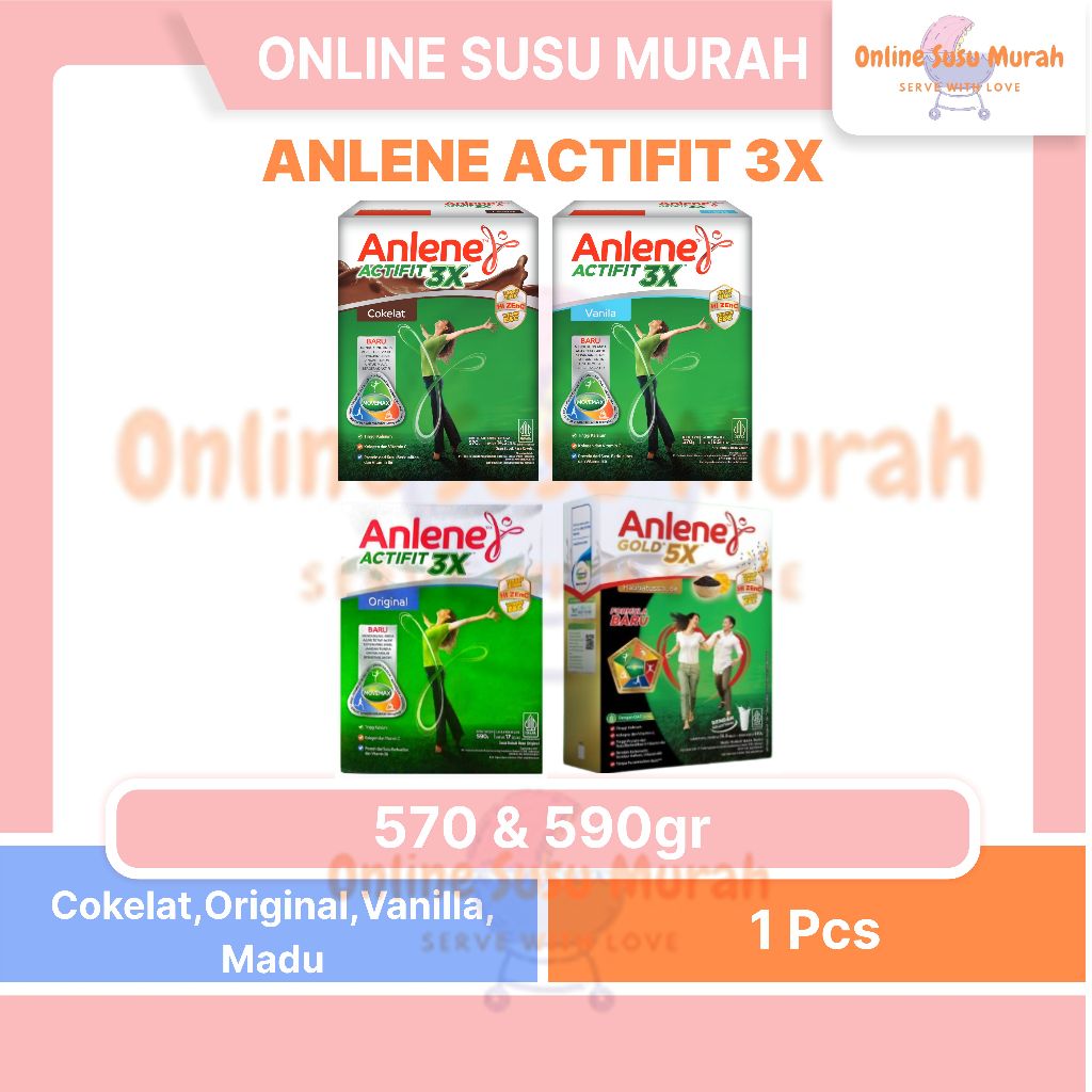 

ANLENE ACTIFIT 3X VANILA COKLAT MADU 570GR ORIGINAL 590GR SSKD