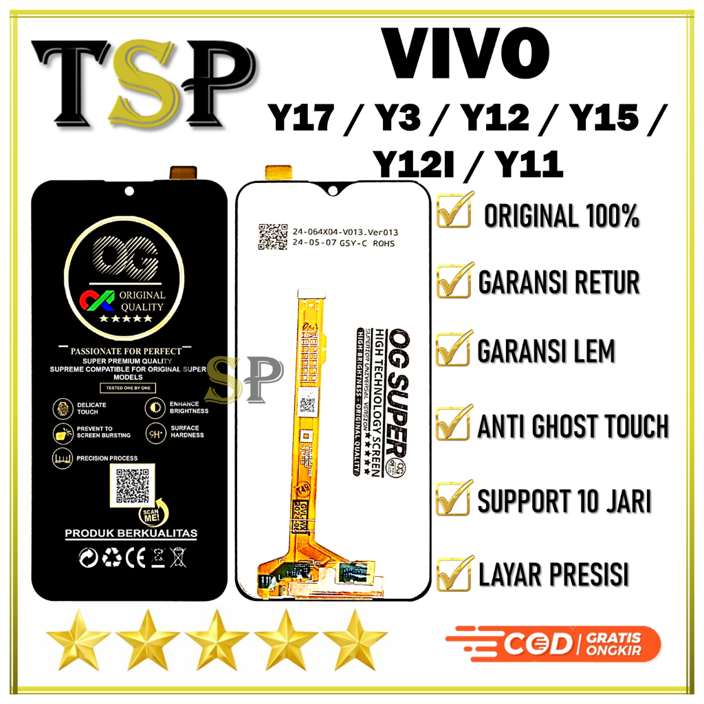 ORIGINAL  LCD VIVO Y12/Y12I/Y15/Y17/Y3/Y11 2019 Fullset original Layar hp Touchscreen asli Sentuh Ve