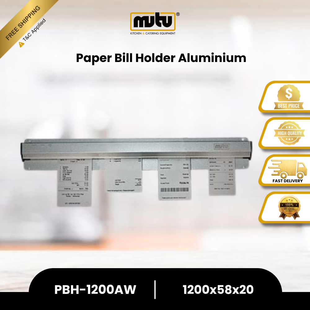 

Papper Bill Holder Penjepit Menu Kertas Bon Bill Alumunium Panjang 120cm Mutu PBH-1200AW