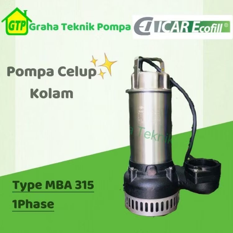 Icar Ecofill Pompa Air Celup MBA 315 Pompa Celup Air kotor Pompa Submersible