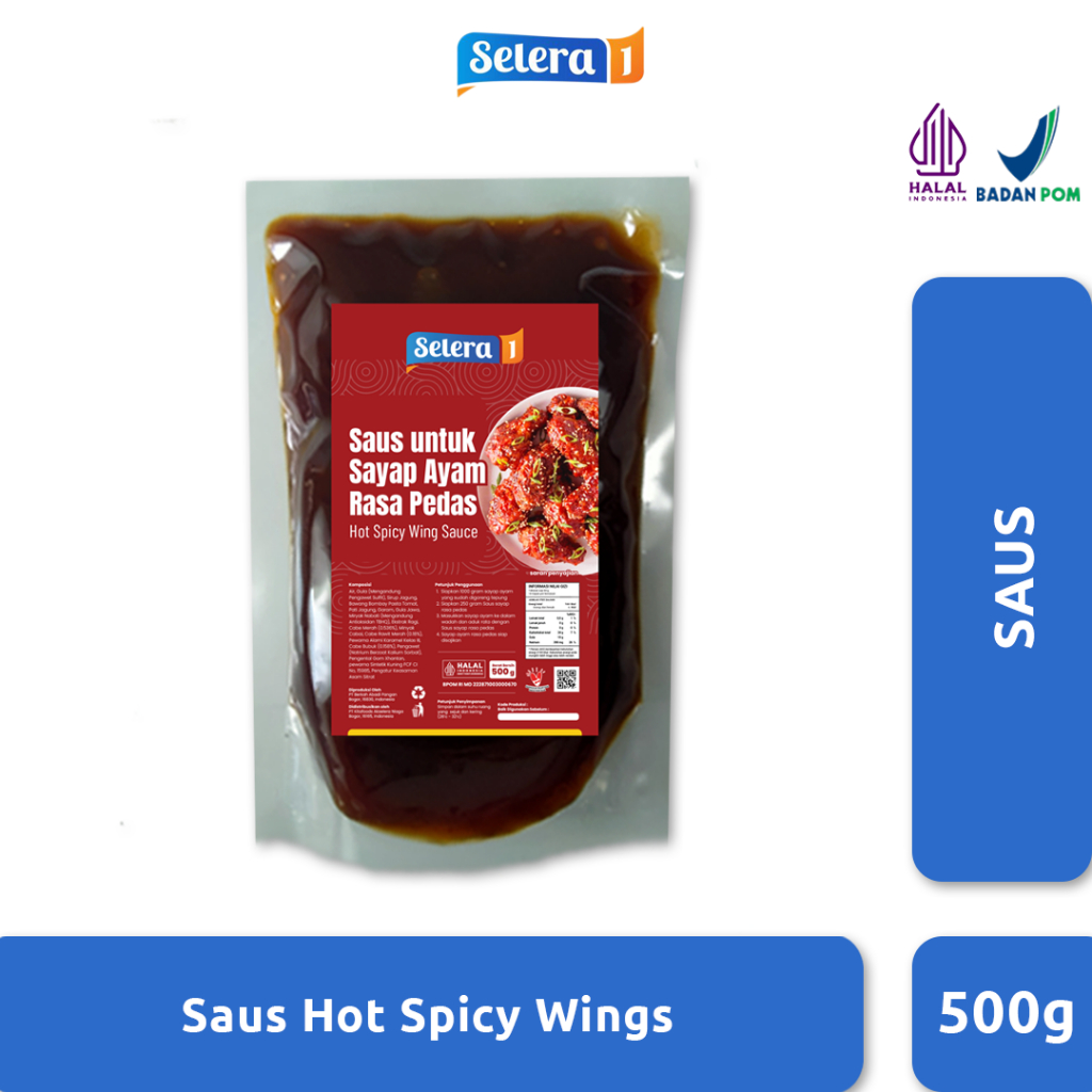 

Hot Spicy Wings Sauce - Saus Sayap Pedas Selera1 ukuran 500 gr/Pack