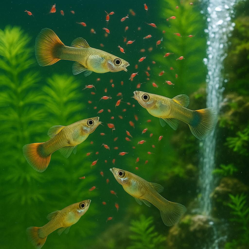 Hiasan Aquarium guppy cendol 10ekor