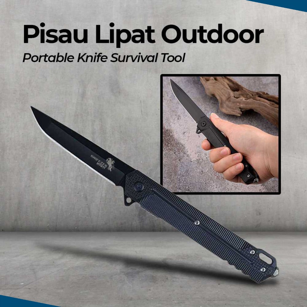 pisau lipat outdoor bushcraft portable knife survival tool