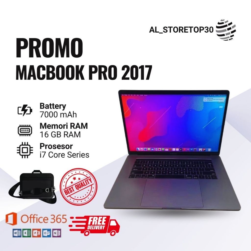 {BEST SELLER} MacBook Pro 15 inch Touchbar 2017 Core i7 Ram 16GB Ssd 512GB Second Original
