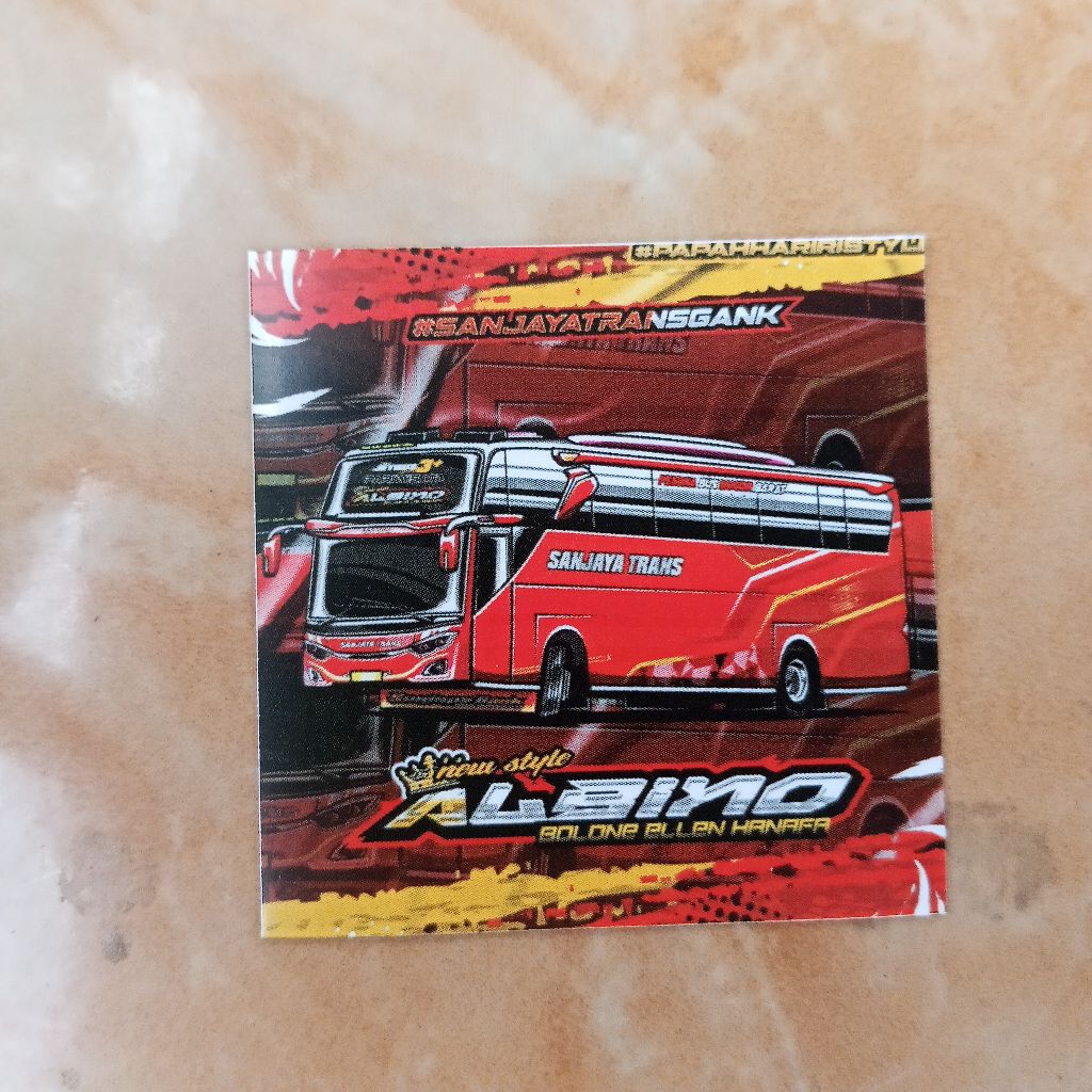 

stiker bus Sanjaya trans "albino
